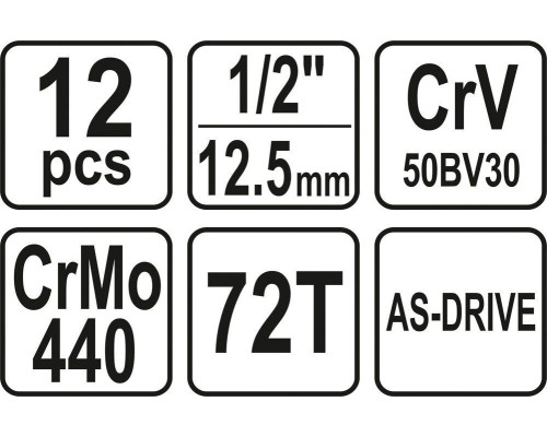 Набор инструмента 12 предметов YATO YT-38671