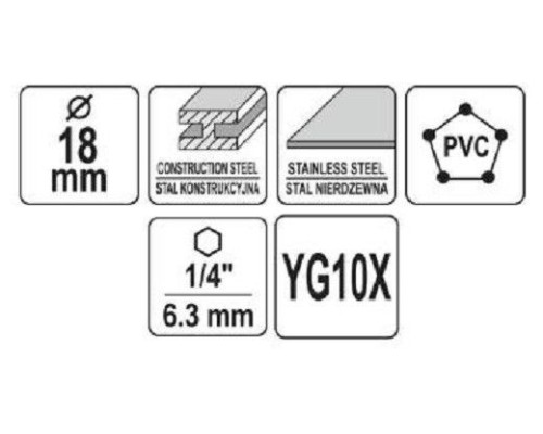 Коронка TCT по металлу 18мм YATO YT-44051