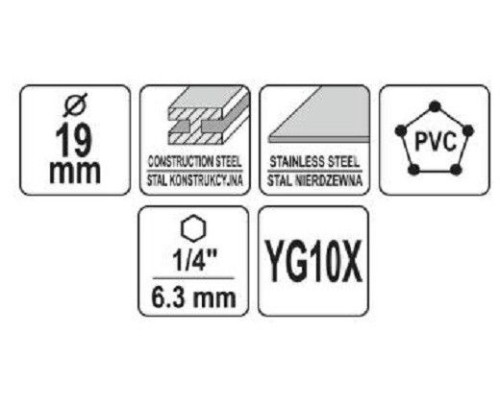 Коронка TCT по металлу 19мм YATO YT-44052