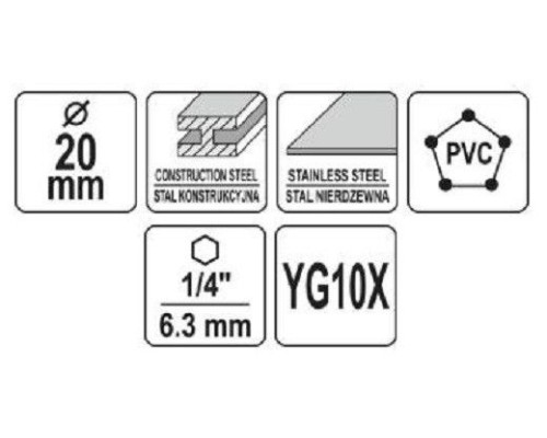 Коронка TCT по металлу 20мм YATO YT-44053