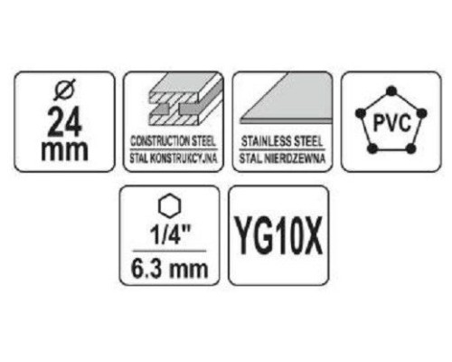 Коронка TCT по металлу 24мм YATO YT-44055