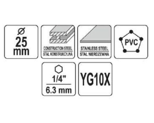 Коронка TCT по металлу 25мм YATO YT-44056