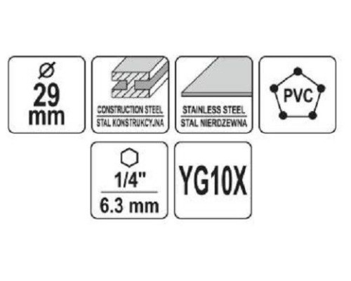 Коронка TCT по металлу 29мм YATO YT-44057