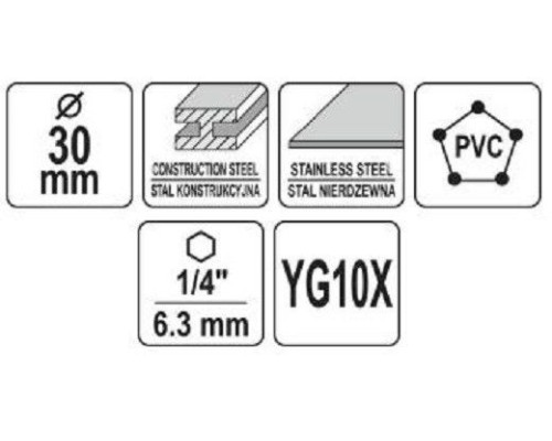 Коронка TCT по металлу 30мм YATO YT-44058