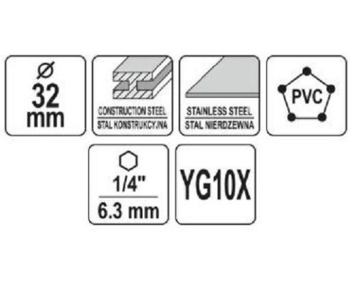 Коронка TCT по металлу 32мм YATO YT-44059