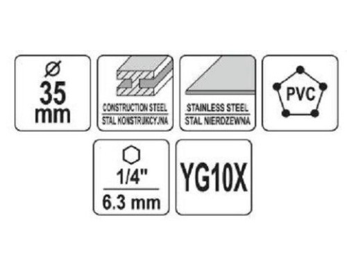 Коронка TCT по металлу 35мм YATO YT-44060