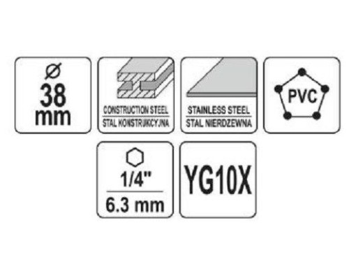 Коронка TCT по металлу 38мм YATO YT-44061