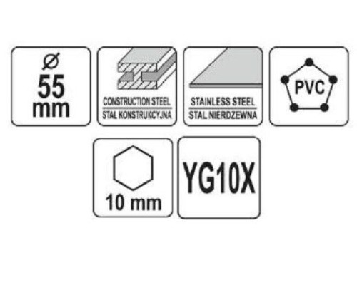 Коронка TCT по металлу 55мм YATO YT-44068