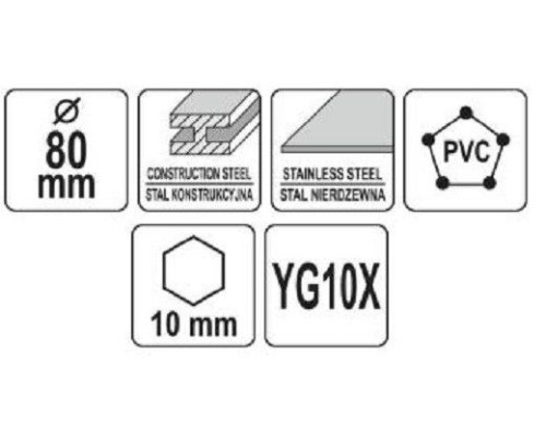 Коронка TCT по металлу 80мм YATO YT-44072