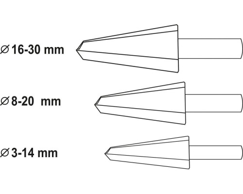 Набор конусных сверл по металлу YATO YT-44730