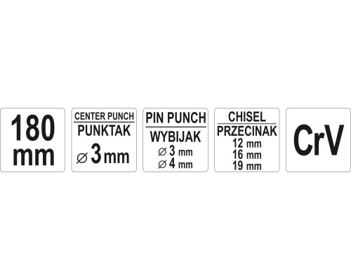 Набор пробойников и зубил для автосервиса YATO YT-4710
