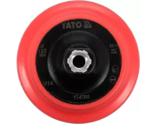 Крепление для полировальных кругов 125 мм с липучкой, М14 YATO YT-47890
