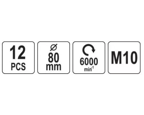 Полировальный набор диаметром 80 мм YATO YT-47930