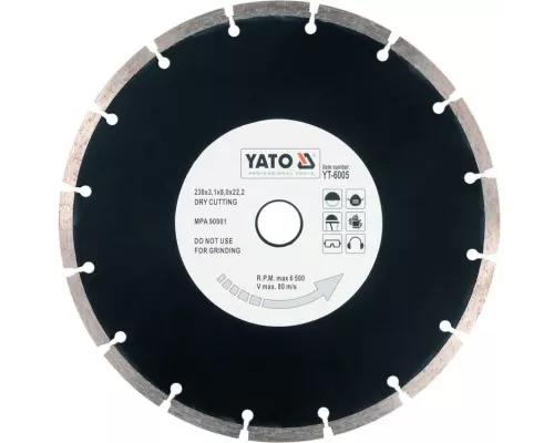 Алмазный диск сегментированный 230 мм YATO YT-6005