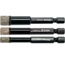 Набор алмазных сверл по керамике 3 шт YATO YT-60409