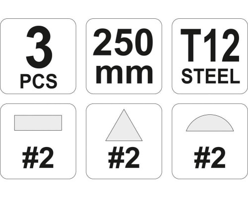 Набор напильников по металлу 3 шт YATO YT-6237