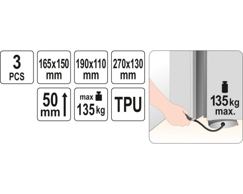 Комплект монтажных подушек 3 шт YATO YT-67385