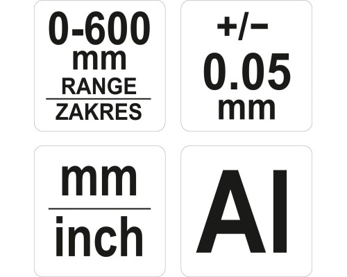 Штангенциркуль алюминиевый 600 мм YATO YT-70740