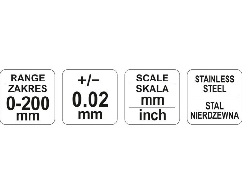 Профессиональный штангенциркуль 200 мм YATO YT-72003