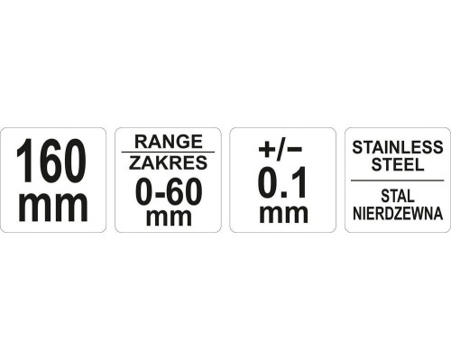 Штангенциркуль для тормозных дисков 160 мм YATO YT-72090