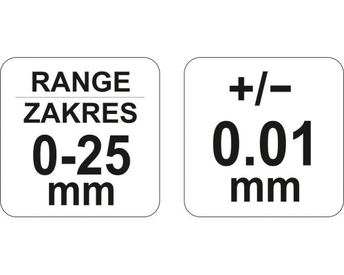 Микрометр 0-25 мм YATO YT-72300