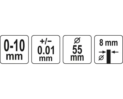 Датчик измерения биения 0-10 мм YATO YT-72450