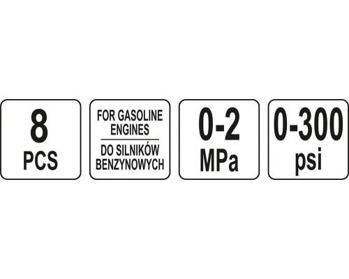 Компрессометр для бензиновых двигателей 0-2 МПа YATO YT-73022