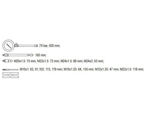 Измеритель давления компрессии в дизельных двигателях YATO YT-7307