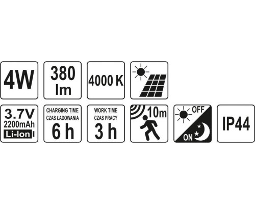 Прожектор диодный с датчиком движения YATO YT-81860