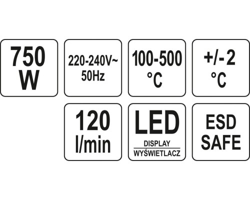 Воздушная паяльная станция 750 Вт YATO YT-82457