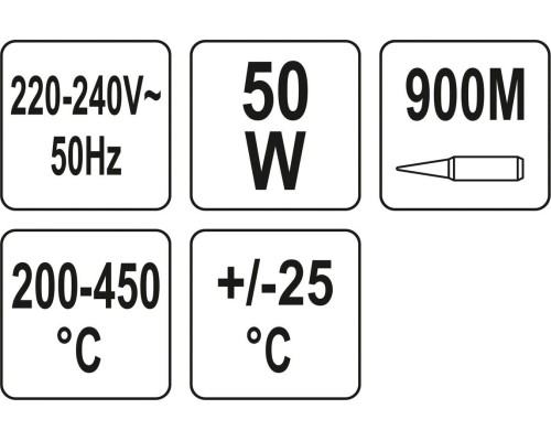 Паяльник с контролем температуры 50 Вт YATO YT-82700