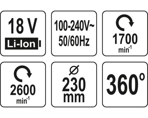 Вентилятор напольный гибридный 23 см YATO YT-82933