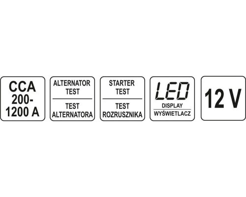 Электронный тестер аккумулятора YATO YT-83113