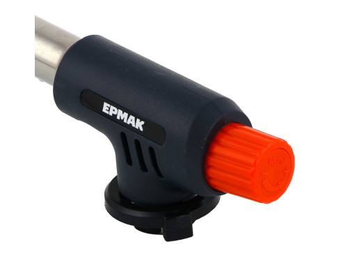 ЕРМАК Горелка газ. с пьезорозжигом, цанговый захват, шир. сопло, ударопрочн.; 15х4х5,5см