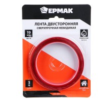 ЕРМАК Лента двусторонняя сверхпрочная невидимая 19мм х 3м