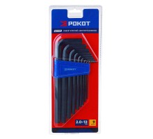 РОКОТ Набор ключей - шестигранников 2,0-12мм, удл.,9шт.