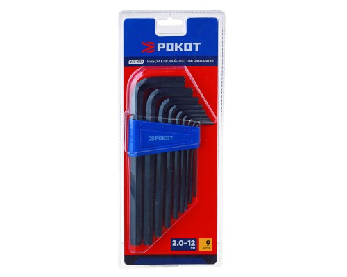 РОКОТ Набор ключей - шестигранников 2,0-12мм, удл.,9шт.