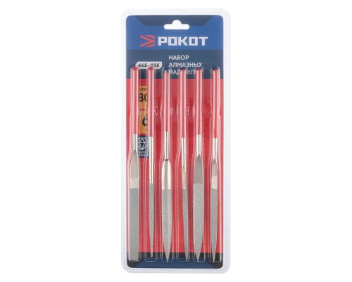 РОКОТ Набор надфилей алмазных 6шт,размер 5x180мм, блистер