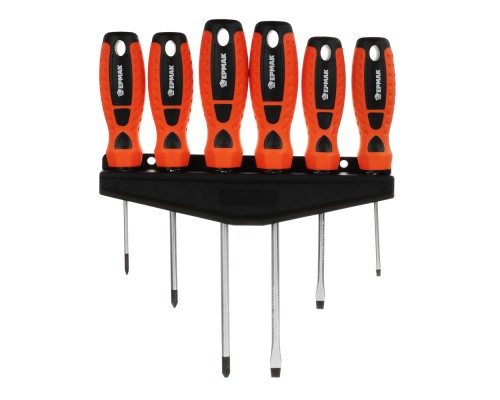 ЕРМАК Набор 6 отверток (PH2x150, SL6x150, PH1x100, SL5x100, PH0x75, SL3x75)