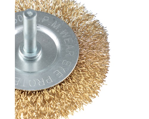ЕРМАК Щетка металл. со шпилькой для дрели 75мм, плоская