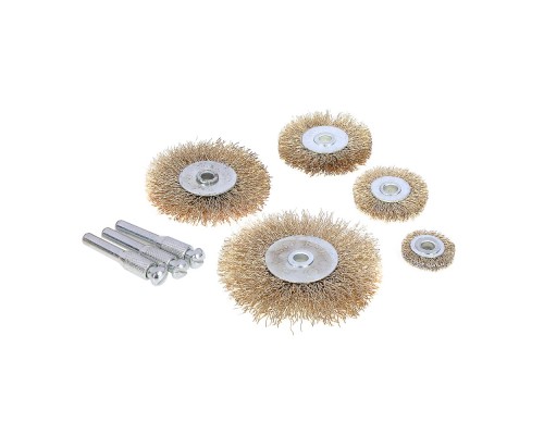 ЕРМАК Набор щеток металл со шпильками 5 пр (25,38,50,63,75мм -плоские)