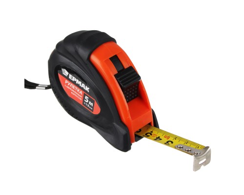 ЕРМАК Рулетка с обрезиненным корпусом, 5м х 19мм
