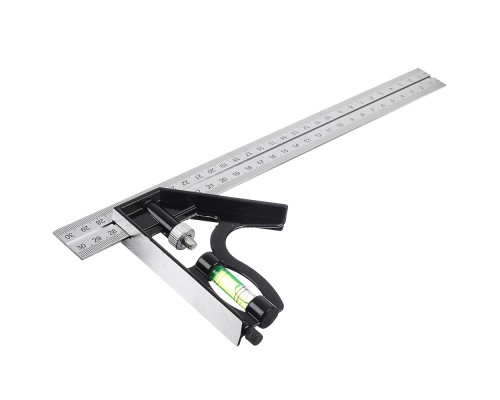 РОКОТ Угольник металлический комбинированный с уровнем, 300 мм