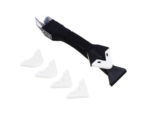 ЕРМАК Скребок-шпатель для удаления, выравнивания герметика, 5 сменных насадок