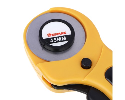 ЕРМАК Набор: нож раскройный 45мм, корпус ABS+TPR, + 3 запасных лезвия, блистер