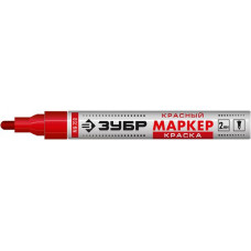 Маркер-краска ЗУБР МК-400 красный, 2-4 мм, круглый наконечник 06325-3, Китай, шт