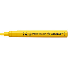 Маркер-краска ЗУБР МК-400 желтый, 2-4 мм, круглый наконечник 06325-5, Китай, шт