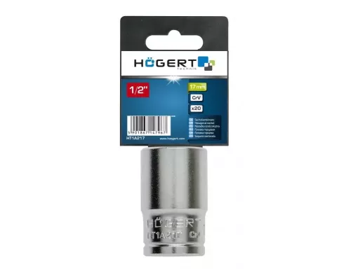 Торцевая головка шестигранная 1/2″, 17 мм, сталь CrV, DIN 3124