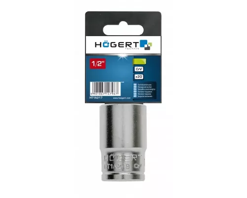 Торцевая головка шестигранная 1/2″, 19 мм, сталь CrV, DIN 3124