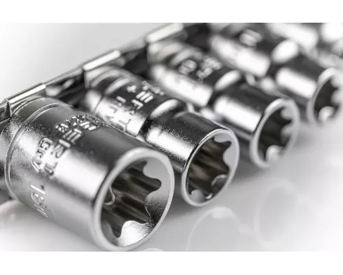 Набор торцевых головок TORX 1/4″, 3/8″, 9 шт. Набор торцевых головок TORX 1/4″, 3/8″, 9 шт.